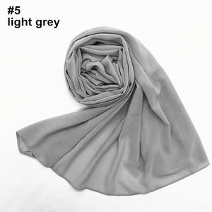 Foulard uni en mousseline pour femme, hijab, châle imprimé couleur unie, bandeau, écharpe musulmane - Product Image 6
