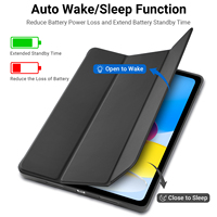 Étui de protection personnalisé en cuir PU pour tablette iPad 9,7 pouces 5e/6e génération, avec support folio professionnel et porte-crayon, support pliable à trois volets