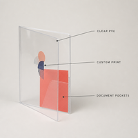 Dossier en PVC transparent avec logo personnalisé, dossier de documents en plastique imprimé pour exposition, vente en gros