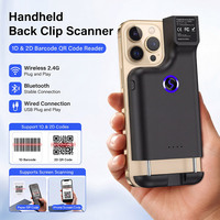 Mini Lector de Códigos de Barras QR 2D Portátil, Escáner de Códigos de Barras Inalámbrico de Mano con Clip para Teléfono Celular YJ-6606