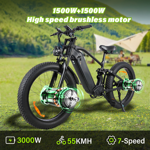Vélos électriques à neige super rapides Conformes aux normes CE et RoHS 3000w 52v 25ah 60 <span class=keywords><strong>80</strong></span> <span class=keywords><strong>Km</strong></span> d'autonomie Vélo de montagne électrique 26 pouces Pneu gras E-bike - Product Image 3