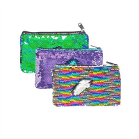 Offre Spéciale pas cher brillant Paillettes sacs à cosmétiques paillettes blanc maquillage pochette promotionnel plat paillettes sac à main sac cosmétique pour les femmes