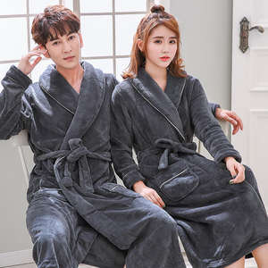 2025 vendita calda all'ingrosso 100% poliestere tinta unita Mr & Mrs accappatoio personalizzato <span class=keywords><strong>da</strong></span> donna accappatoio caldo pile <span class=keywords><strong>da</strong></span> uomo accappatoio - Product Image 6