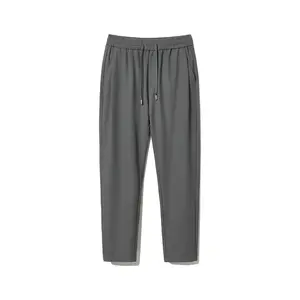 2023 летние мужские классические однотонные повседневные брюки с текстурой Вафли с логотипом