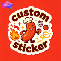 Autocollants personnalisés avec logo de marque, vinyle découpé, durables, imperméables, brillants, ensemble d'autocollants résistants à l'huile, étiquettes d'emballage pour aliments