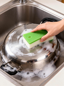 Éponge en loofah multifonctionnelle à 3 couches, facile à mousser, matière douce pour le nettoyage de <span class=keywords><strong>la</strong></span> <span class=keywords><strong>vaisselle</strong></span> - Product Image 1