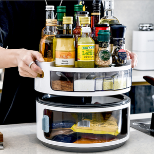 Estante de almacenamiento multifuncional para cocina, caja de condimentos de 360 grados, respetuoso con el medio ambiente, giratorio, para encimera - Product Image 1