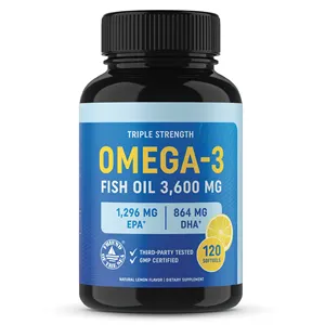 自有品牌鱼肝油1,000毫克360软胶囊高强度鱼油富含欧米茄3 EPA DHA脂肪酸 + 维生素a