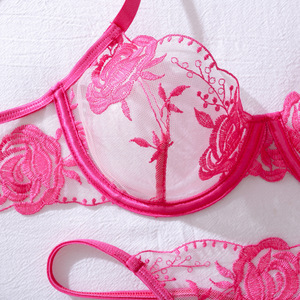 High Quality Fashion French New Flower Embroidery Comfortable Breathable Body Shaping Thin <b>Sexy</b> Lingerie Separates <b>Set</b> - Product Image 4