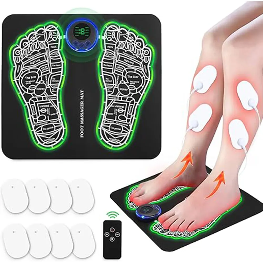 EMS ayak masajı ped taşınabilir masaj matı ayak akupunktur masajı kas stimülasyonu kan dolaşımını artırmak rölyef ağrı USB