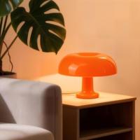 Lampe de table LED rechargeable en forme de champignon avec interrupteur, lampe champignon orange avec 3 modes d'éclairage