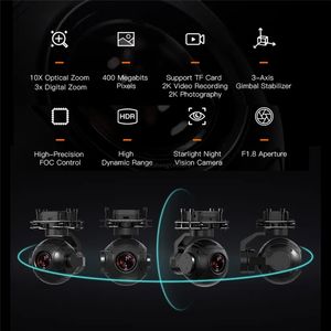 SIYI ZR10 2K 4MP 30X Hybrid Zoom <b>Gimbal</b> <b>Camera</b> Starlight Night Vision 3-Axis <b>Stabilizer</b> Lightweight Black 381g Drone Pod UAV - Product Image 5