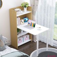 Meubles de bureau à domicile en bois, bureau d'étude pliable pour enfants, table d'ordinateur avec étagère intégrée, 1 pièce/carton