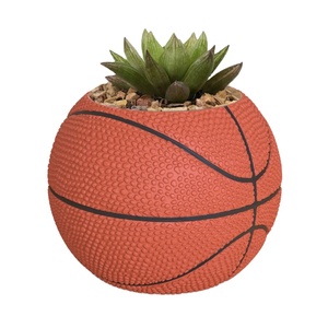Jeu de balle personnalisé sport fleur pot de plante en résine rond classique basket-ball succulentes pots de <span class=keywords><strong>jardinière</strong></span> pour la maison table jardin décor - Product Image 2