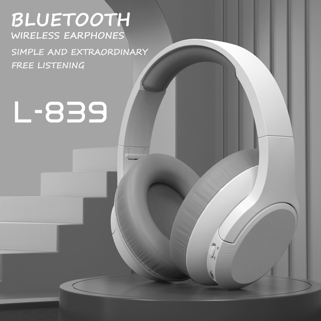 LDON839 BT 5.3 High Performance 50mm Driver 2H Fast Charge Lightweight Folding Wireless Gaming Headset PC Mobile Leather Metal