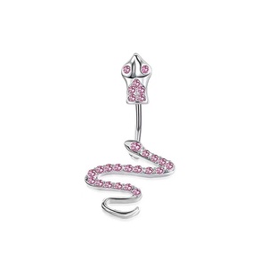 Bijoux de ventre de <span class=keywords><strong>piercing</strong></span> <span class=keywords><strong>sexy</strong></span> pour hommes et femmes en acier inoxydable personnalité sertie de diamants pendentif serpent nombril anneau de ventre - Product Image 3