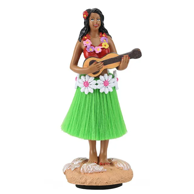 Polyresin playing guitar hawaii hula doll for gift