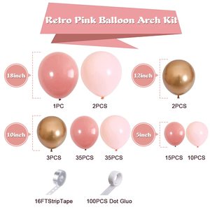 Forniture per palloncini di compleanno Kit per arco di palloncini rosa retrò Kit di palloncini per Baby Shower per ragazze per decorazioni di nozze Boho sfondo - Product Image 2