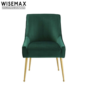 WISEMAX FURNITURE Simple Design Blue <strong>Velvet</strong> Upholstered <strong>Dining</strong> <strong>Chair</strong> Wholesale Modern Gold Leg <strong>Dining</strong> Room Cafe <strong>Chair</strong> - Product Image 6