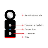 2024 Nuevo producto G657A2 Cables híbridos ópticos de modo único Cable de fibra óptica de 2 núcleos y 12 núcleos