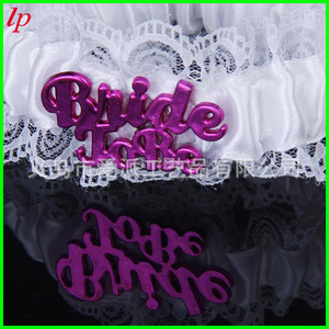 White Lace <b>Leg</b> <b>Warmers</b> With Purple Bride Lettering For Bridal Hen Party Women's Costume Accessory LPP4099 - Product Image 2