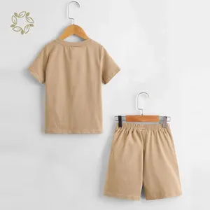 Organic Cotton Kids Blank Short Sets Toddler Boys Track Set Kids Shorts Set Clothes For Boy Toddler Top And Shorts