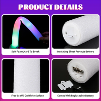 Bâtons lumineux en mousse à LED pour concert Bâtons Cheer Tube Glow in the Dark Bâton clignotant de mariage Jouets Cadeaux de fête des mères Fournitures de fête