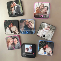 Aimant de réfrigérateur personnalisé en plastique carré, robuste et durable, avec lecteur photo Bluetooth et autocollant magnétique, pour la lecture du Coran et de musique DIY