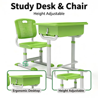 Ensemble bureau et chaise d'école réglables en hauteur, table et chaise d'étude ventilées pour salle de classe, centre de tutorat scolaire