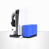 Honcam Support de casque PS5 Support vertical avec ventilateur de refroidissement Support de charge pour contrôleur PS5 Dualsense