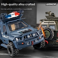 Modèle de char Panzer Tiger en alliage à l'échelle 1:24, télécommandé, avec portes ouvrantes, son et lumière, véhicule militaire tout-terrain pour garçons