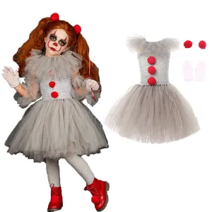 定制新款小丑复活连衣裙彭尼wise万圣节服装儿童派对服装