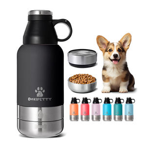 A Pronta Entrega: Amostra Grátis Garrafa Portátil de Água para Cães 3 em 1 (32oz, 64oz) com 2 Tigelas – <span class=keywords><strong>Pet</strong></span> de Viagem Térmico de Aço Inoxidável - Product Image 4