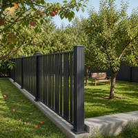 Panneau de clôture en aluminium à lattes verticales, revêtement poudré, pour jardin extérieur, terrasse, clôture de sécurité, France