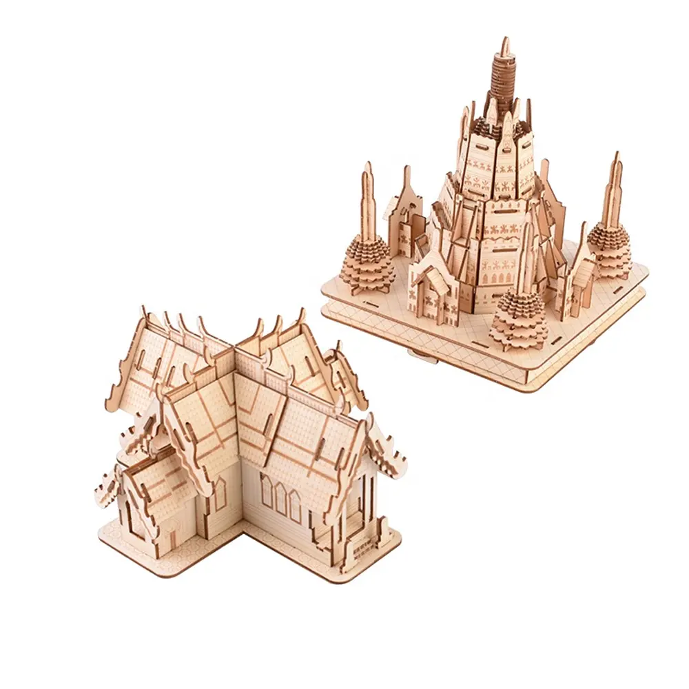 3d Деревянный пазл, знаменитая модель здания, деревянные головоломки, игрушки для детей
