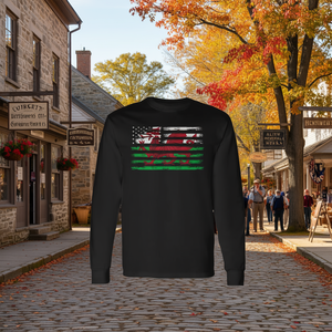 T-shirt vintage a maniche lunghe con design promozionale della bandiera gallesiana per gli americani di origine gallese - Product Image 2