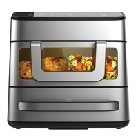 Four à friture à air chaud multifonctionnel en acier inoxydable OEM&ODM à double panier 9+9L pour 4 pizzas avec contrôle numérique et écran LCD pour usage domestique