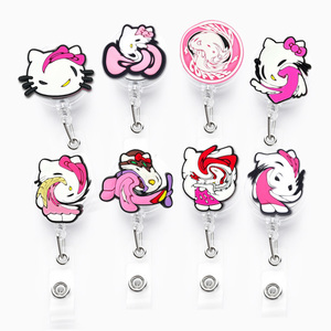 AMZ Best-seller <span class=keywords><strong>Anime</strong></span> giappone Hello Cat PVC retrattile retrattile Reel porta Clip Toppers per promozione regali scuola - Product Image 1
