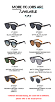 Lunettes de soleil Partagas en gros, style rétro, avec logo personnalisé, monture ronde en PC, branches à fixation par broche, protection UV400, pour femmes et hommes
