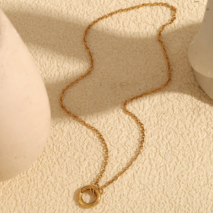 도매 신상 케이블 체인 스프링 버클 18K 금도금 스테인리스 스틸 목걸이 (기념일/약혼용) - Product Image 6