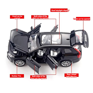 Diecast 1:32 <span class=keywords><strong>Volvo</strong></span> XC90 y XC40 modelo de coche de aleación de Metal Luz de sonido 6 simulación de puerta abierta para decoración de oficina en casa juguetes para niños - Product Image 6