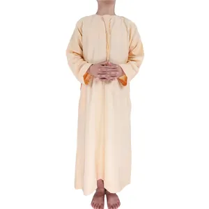 Custom Factory Direct Cheap Price Muslim Boy Thobes Oman Style Thobe For Kids Cheap Long Sleeve Thobes For Middle East Region