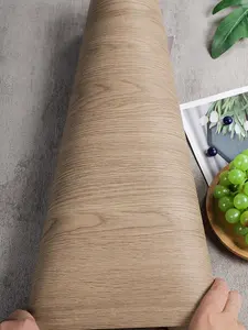 ORON Removable wallpaper peel and stick textured wall papers Self adhesive wood grain pvc film for Kitchen Cabinets