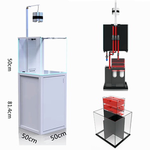 Aquarium moderne au design simple, ensemble complet avec armoire en aluminium + aquarium sans bordure avec LED - Product Image 2