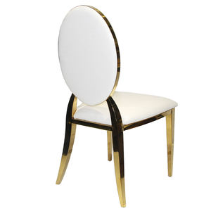 Sillas de banquete de acero inoxidable, diseño apilable, respaldo redondo, ovalado, para boda, gran oferta - Product Image 4