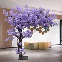 V18 Vente en gros directe d'usine, plantes artificielles, grand arbre artificiel à fleurs de cerisier violettes pour la décoration