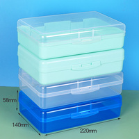 SUNSHING Boîtes de rangement pour travaux manuels en plastique empilables de couleurs assorties avec couvercles pour fournitures de bureau et utilisation sur le bureau