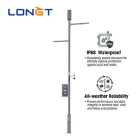 Akıllı Gri IP66 Alüminyum LED Sokak Yol CCTV Şarj Cihazı Akıllı Güneş Enerjili Çok Fonksiyonlu Aydınlatma Otomatik Cad Tasarım ROHS 3 Yıl Garantili