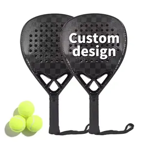 Oem Odm Oem Custom 3K 12K 18K Koolstofvezel Tennis Paddle Racket Racchetta Pala De Padel Raquet Raqueta Padel