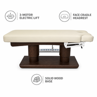 Table de massage électrique à 4 moteurs avec colonne métallique relevable et repose-tête, idéale pour salon, spa, clinique, lit de soin esthétique
